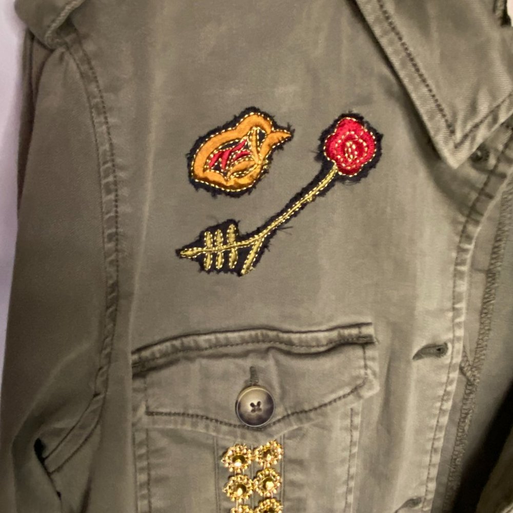 Upcycled Handstitched Patchwork Camo Green Utilit… - image 7